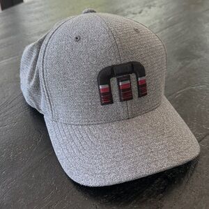 Travis Mathew Heather Gray Cap with Black and Red Accents